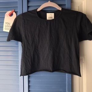 Brandy Melville blue short sleeve crop top